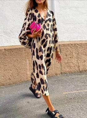 Loose casual leopard print dress 性感宽松休闲豹纹连衣裙