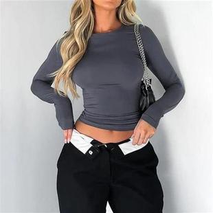 Autumn Slim Neck Shirts Sleeve Winter Women 2023 Long