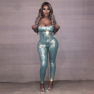 open neck back jumpsuit无袖 Sleeveless 挂脖露背连体裤 hanging