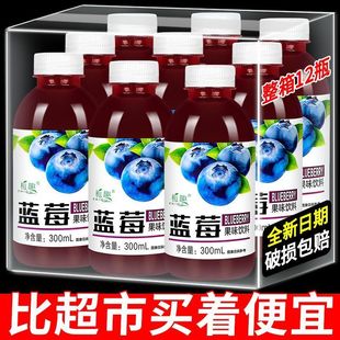 宿舍常备 0脂低糖秋冬季 酸甜可口蓝莓汁果味饮料整箱瓶装 冲量特价