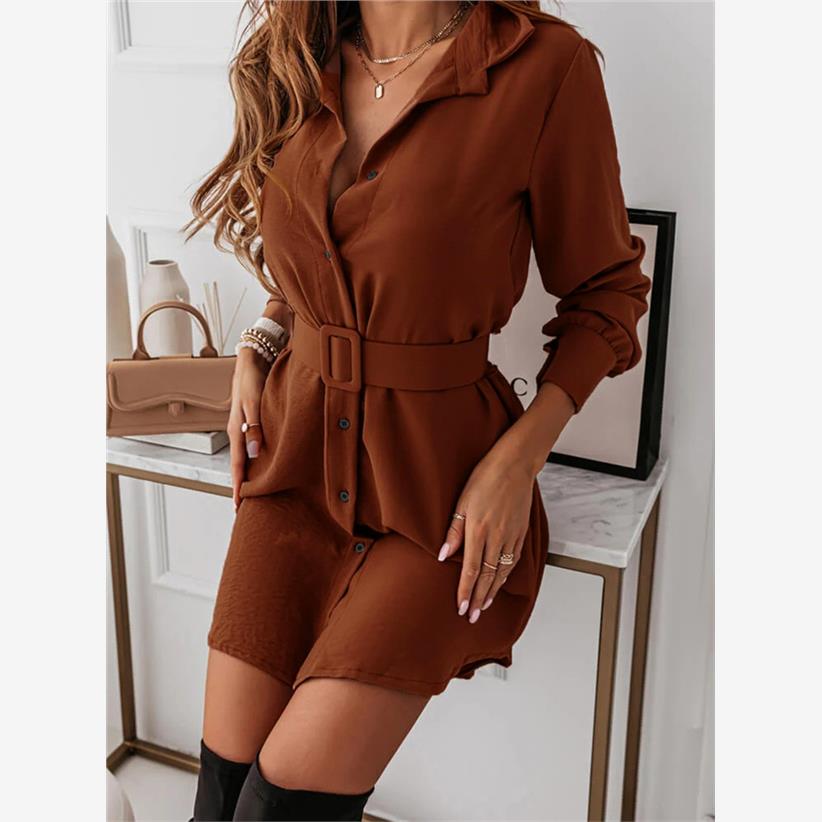衬衫裙连衣裙女 блузка платьея shirt dress women