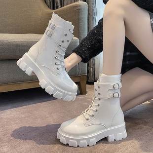 martin boots size 拉链平底扣带女靴马丁靴皮靴 plus women
