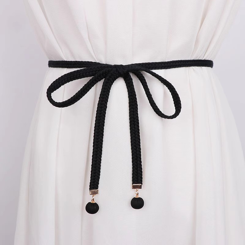 棉线编织森女腰带毛衣裙简约束腰绳连衣裙裙带休闲衬衣细飘带裤带