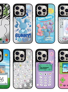 MIAIKOSS Bunny像素小兔乐园适用苹果16pro手机壳iPhone15plus14潮牌13卡通12Promax少女镜面磁吸防摔保护套