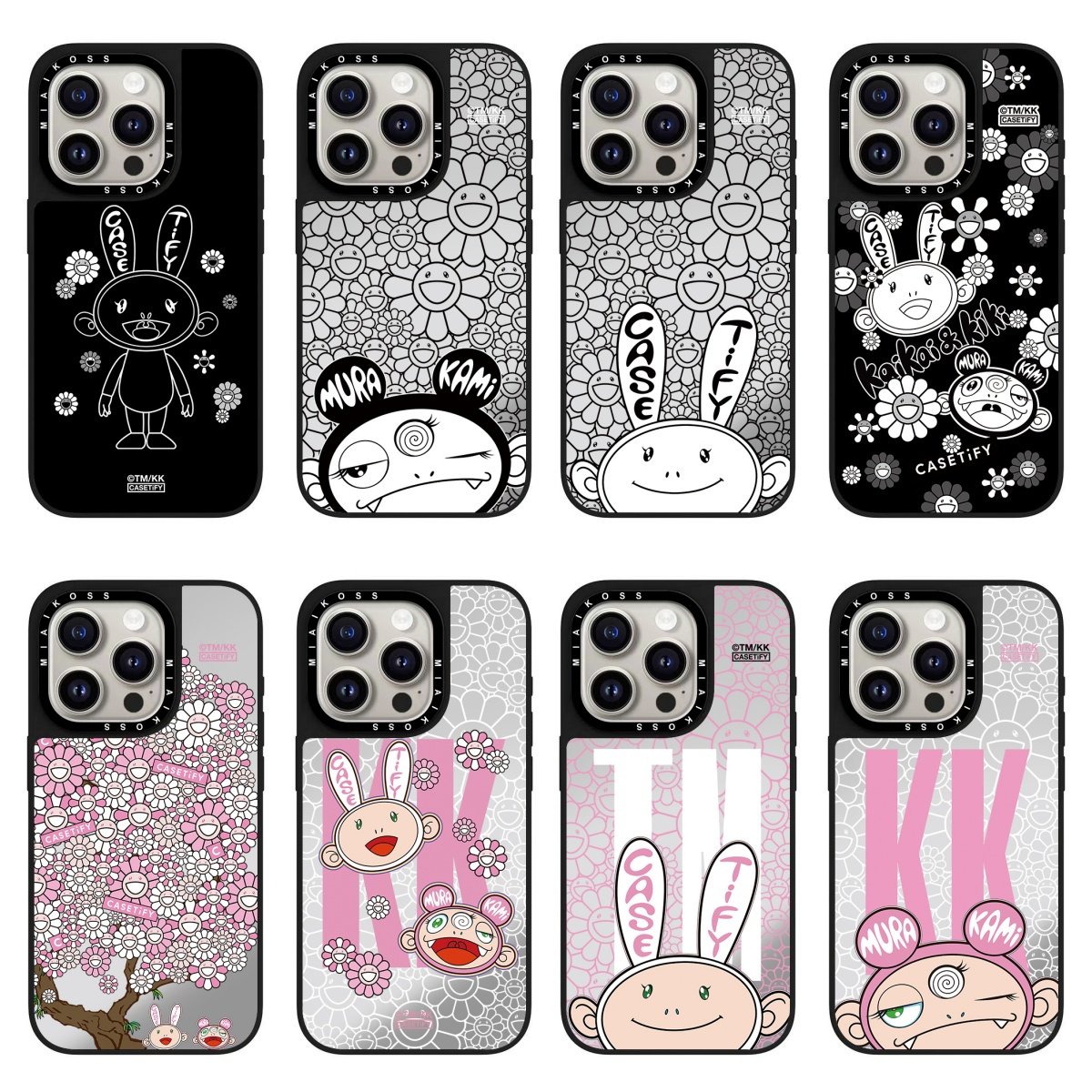 CASE联名村上隆太阳花手机壳KAIKI兔兔适用苹果17Air镜面iPhone15新款14plus可爱13潮牌12磁吸1