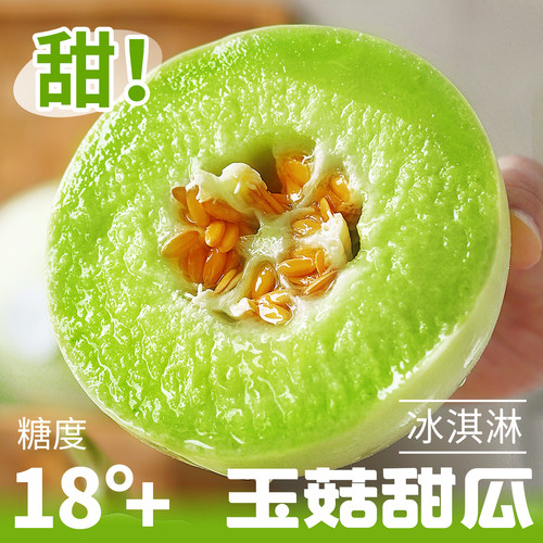 正宗冰淇淋玉菇甜瓜！新鲜现摘！