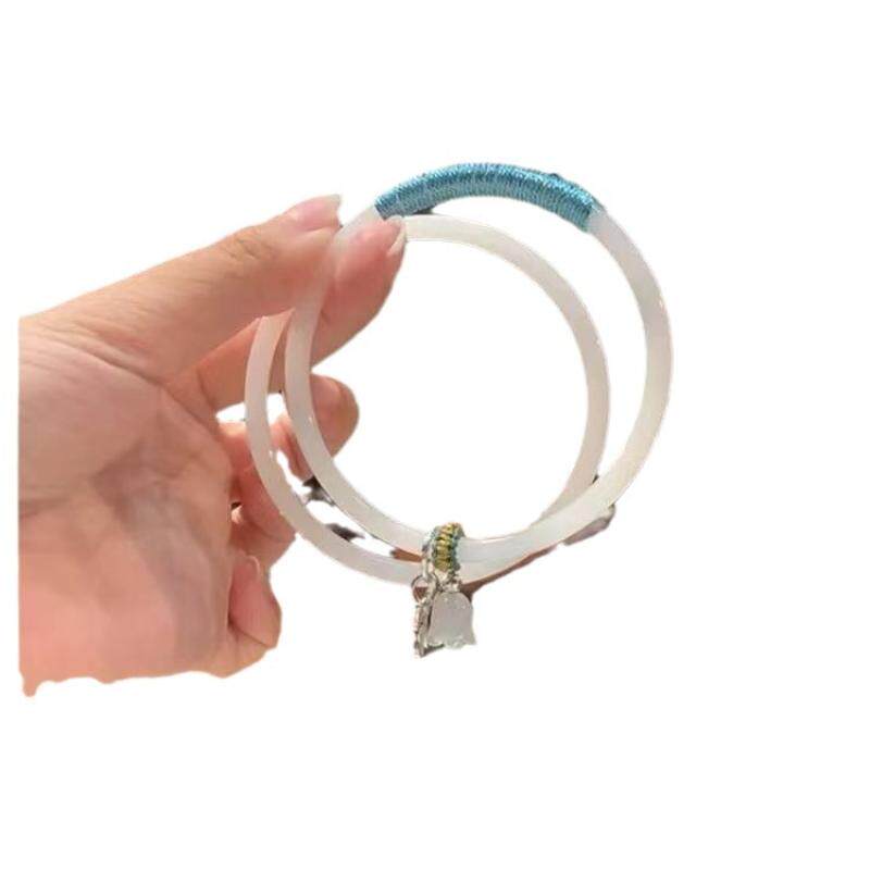 THE GLASS ONE-STEP BRACELET SOUNDED COLD AND THE NEW CHINESE FEMALE GIRLFRIEND RETRO NATIONAL STYLE JINGLE BRACELET GLASS HANDMADE CINNABAR