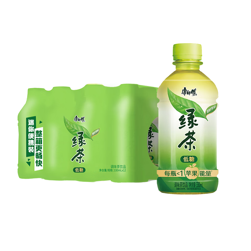 康师傅茶饮料蜂蜜绿茶330*12瓶小瓶装便捷饮料茶饮品热门商品