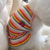 Собачья одежда летняя летающая рукав радужная полоса базовая рубашка тонкая плюшка бишон медведь гранат кот милый топ