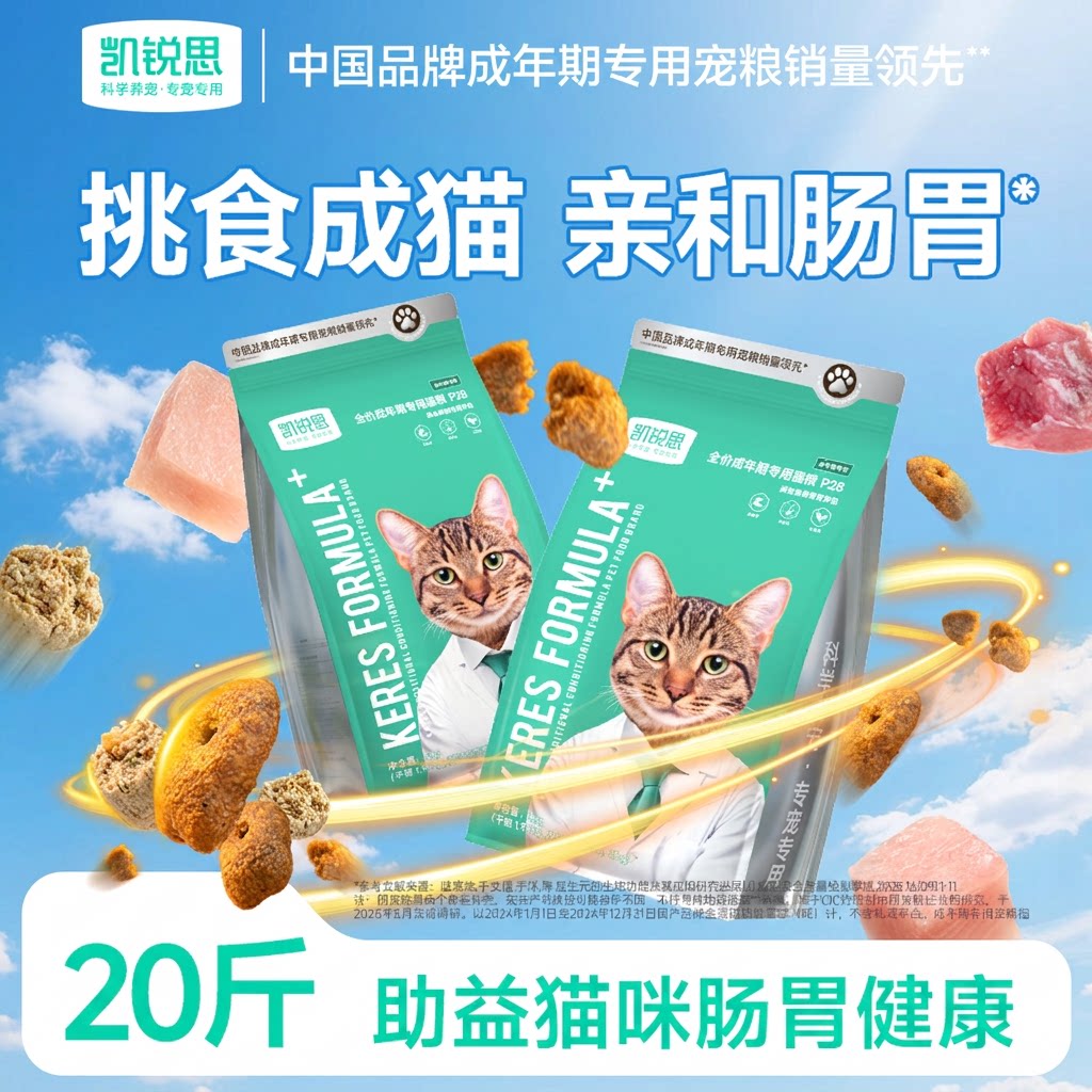 凯锐思高蛋白成猫猫粮20斤图片