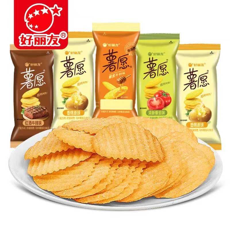 好丽友薯愿薯片散称原味番茄味休闲零食小吃解馋散装小包装办公室