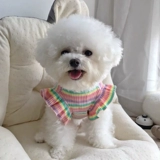 Собачья одежда летняя летающая рукав радужная полоса базовая рубашка тонкая плюшка бишон медведь гранат кот милый топ