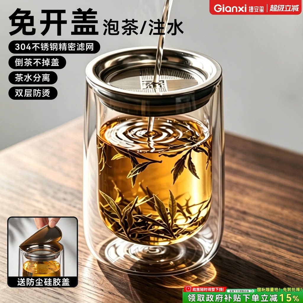 玻璃茶壶单壶耐高温茶水分离过滤茶具煮茶器泡茶壶套装图片