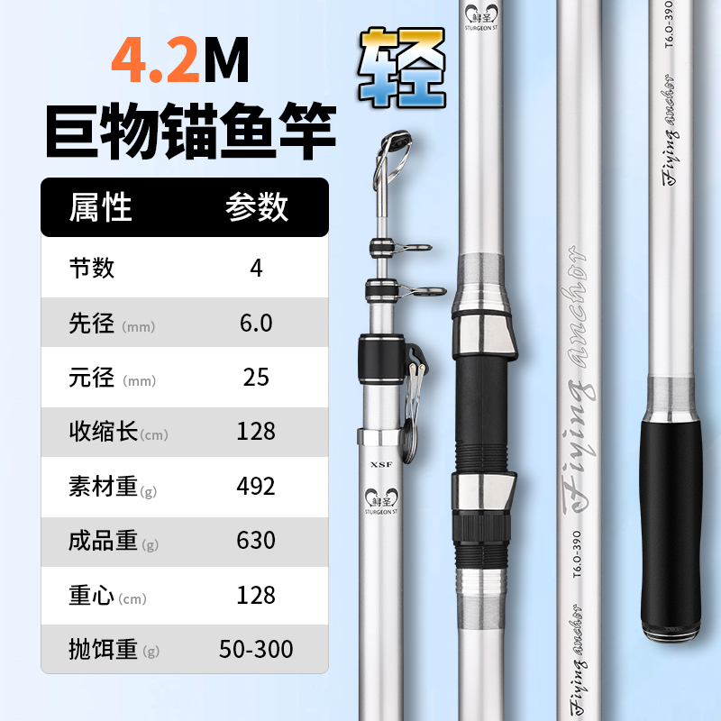 锚杆超轻超硬锚鱼竿套装抛竿节海竿可视全套锚鱼杆划钓远投竿挂鱼