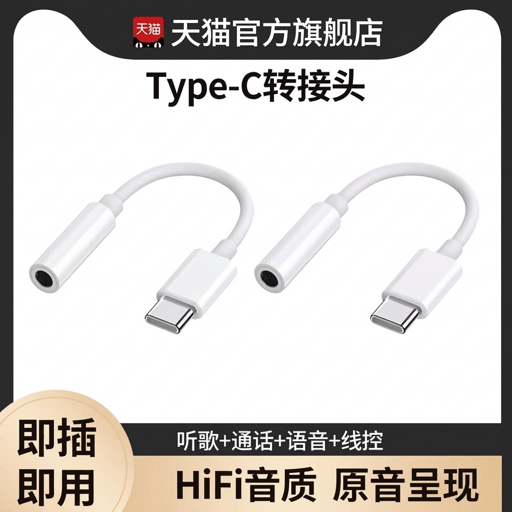Type-C耳机转换头适用华为苹果图片