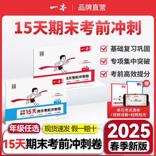 2025一本15天期末考前冲刺卷100分一二年级三四五六年级下册语文数学英语期中期末测试卷人教北师版 练习册期末考试 小学生同步单元