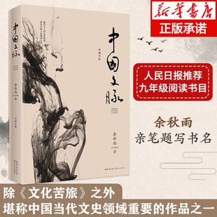 中国文脉余秋雨正版包邮【九年级阅读】文化苦旅后首度完整梳理中国文学发展脉络 中国文学简史 好看耐读的中国简明文化史小说书籍