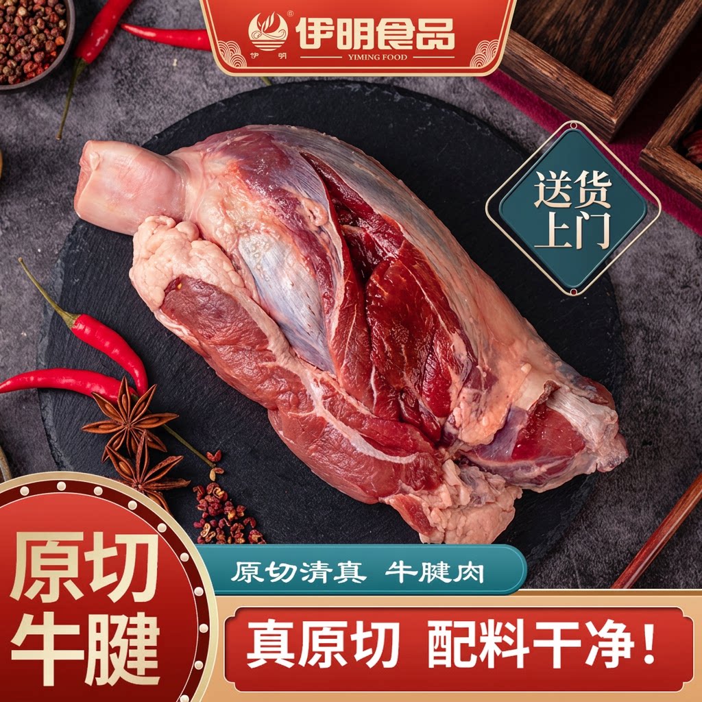 清真牛腱子肉原切进口牛肉冷冻生鲜炖煮卤肉烤肉烧烤牛肉食材新鲜