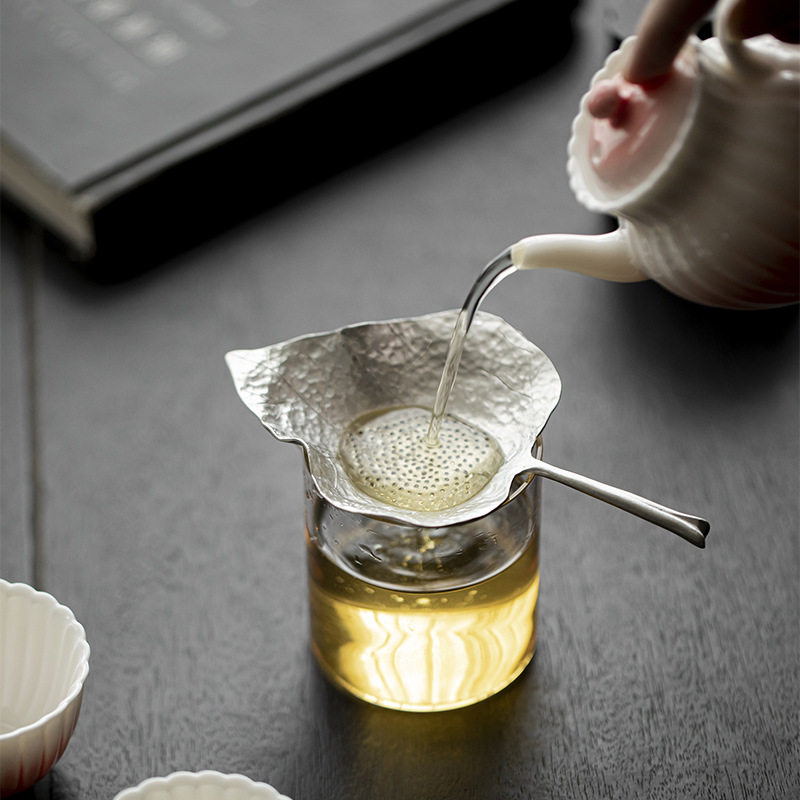 锡茶漏茶道零配菩提叶锡制创意茶叶过滤网公道杯茶道配件