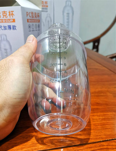 新款防暴打加厚PC雪克杯带刻度摇酒器 调酒壶 350/530/700/1000mL