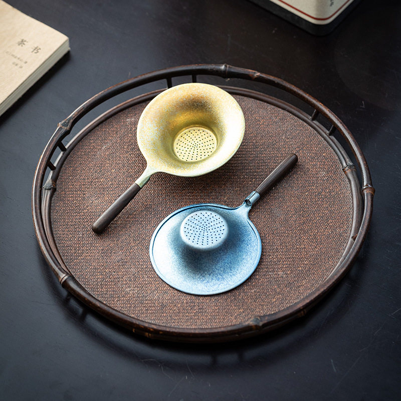 茶道零配钛茶漏高档滤茶器茶叶茶隔公道杯过滤器木把滤网创意茶滤