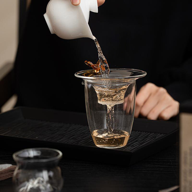 蝴蝶小清新高硼硅玻璃茶漏组茶叶茶水过滤网器茶滤茶具单独配件