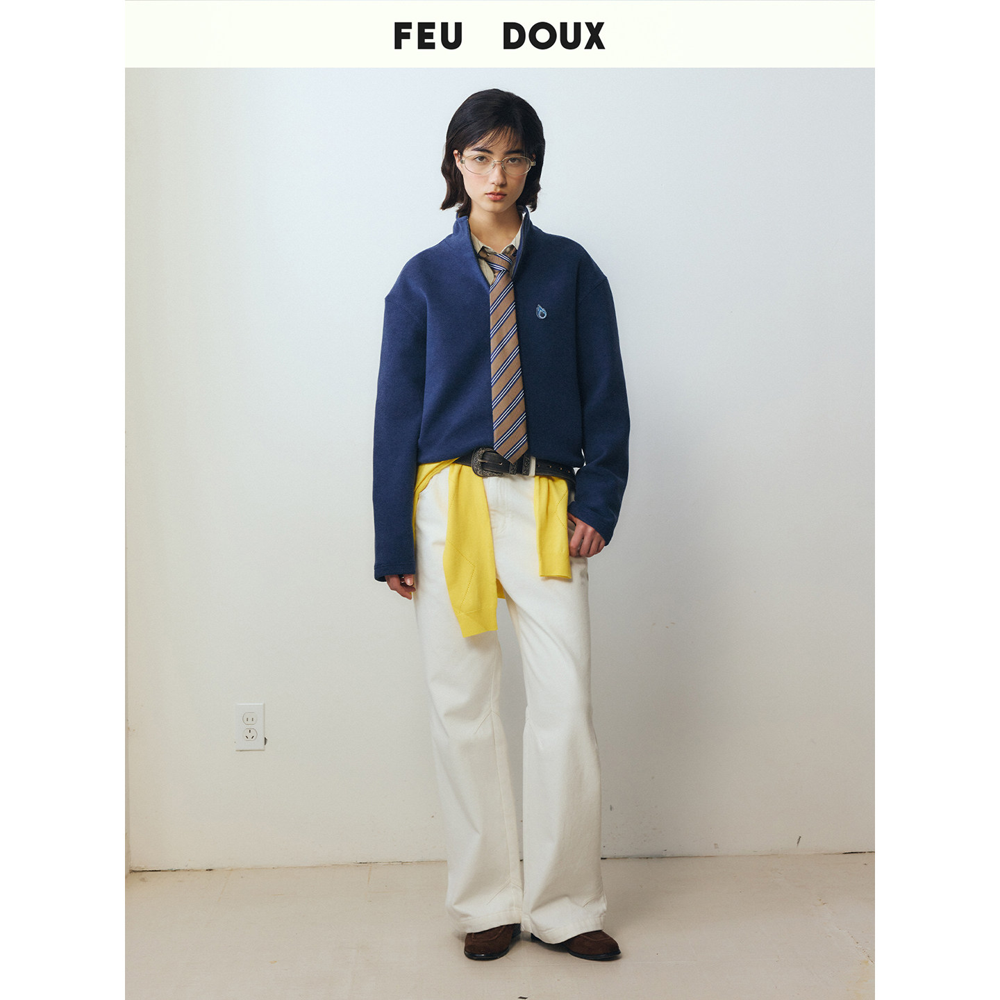 FEU DOUX 科技保暖羊毛混纺半开襟卫衣