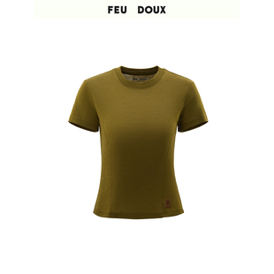 FEU DOUX 可机洗纯羊毛基础收腰T恤