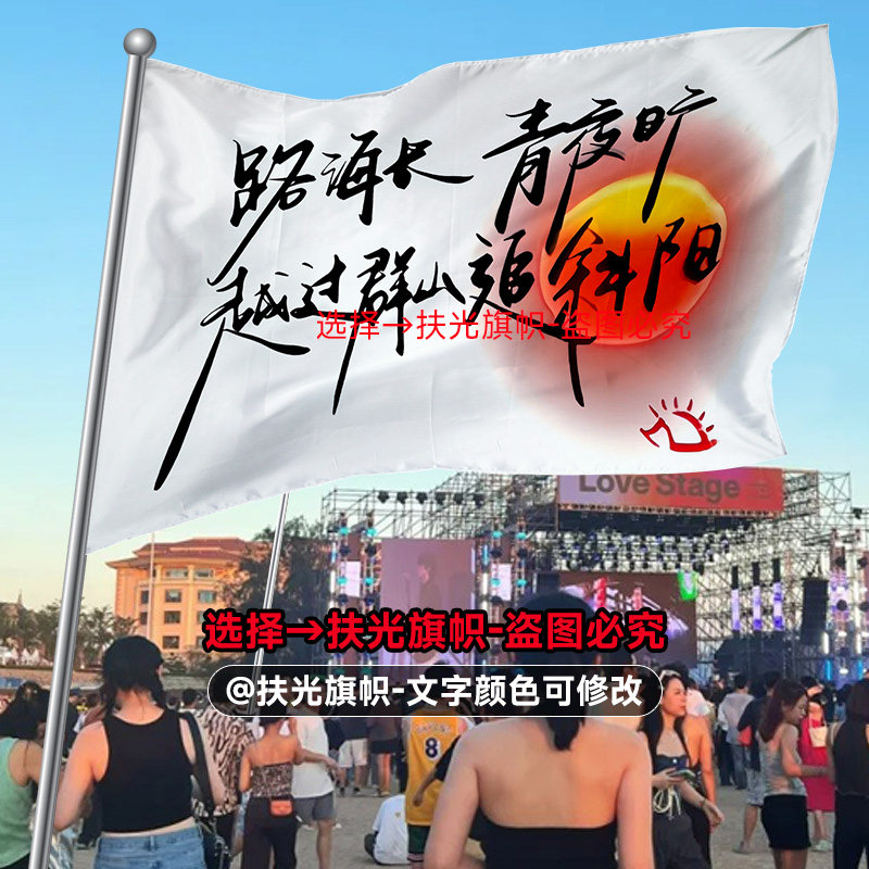 赵雷旗帜大旗草莓音乐节户外摇滚应援旗子定制刺猬没有信号周边