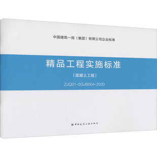 水利 SGJB004 社 编 中国建筑工业出版 ZJQ01 2020 新 精品工程实施标准 建筑 混凝土工程