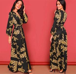 Autumn clothes women long dress maxi Sexy Party dress beach