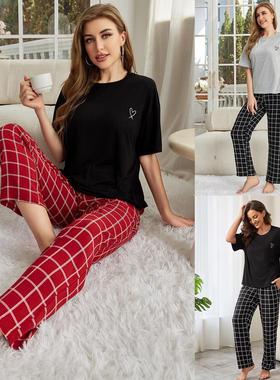 2pcs set Pijamas Pajamas pyjamas Women Nightwear Sleepwear