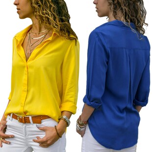 office Blouse For Women Shirt Clothes Shirts Tops Longsleeve