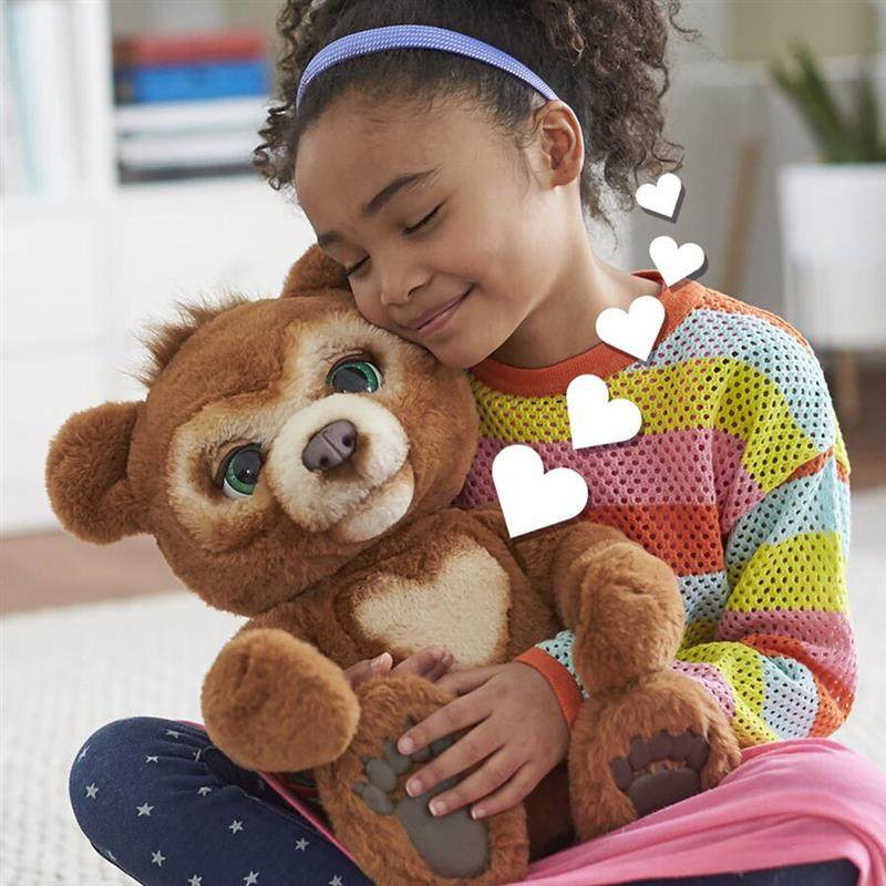 25cm Curious Bear Plush Toy Cute Electric Singing Bear Kids