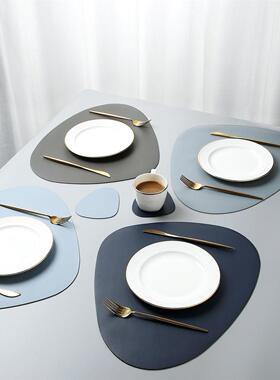 nordic leather table mat western food pad plate cushion