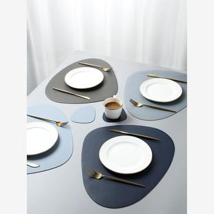nordic leather table mat western food pad plate cushion