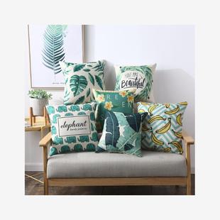 pillow polyester throw cover cushion pattern pillowcase blue