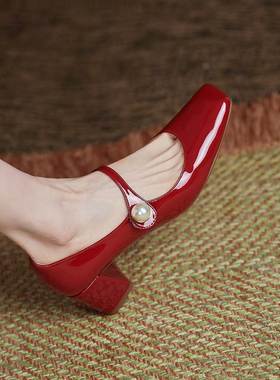 women High heels shoes Mary Jane shoes wedding shoes玛丽珍鞋