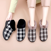 老人棉鞋 软底防滑包跟室内居家棉拖鞋 24冬季 加绒加厚保暖舒适女鞋