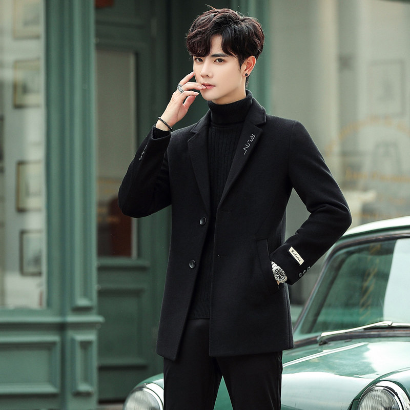 男士风衣外套秋冬款修身小西装