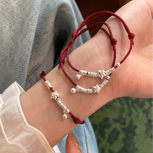 S925纯银小福星手绳本命年手饰