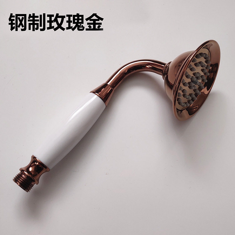 全铜淋浴手持花洒喷头 古复古黑色金色莲蓬头手喷水暖配件