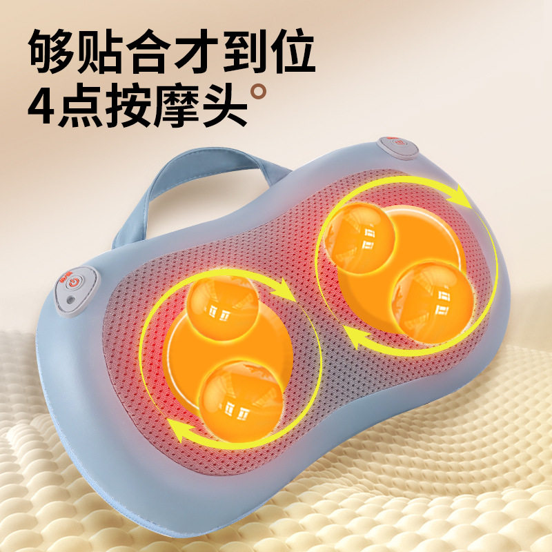 火爆款颈椎按摩器背部腰部肩颈部按摩仪全身多功能揉捏枕家用颈肩