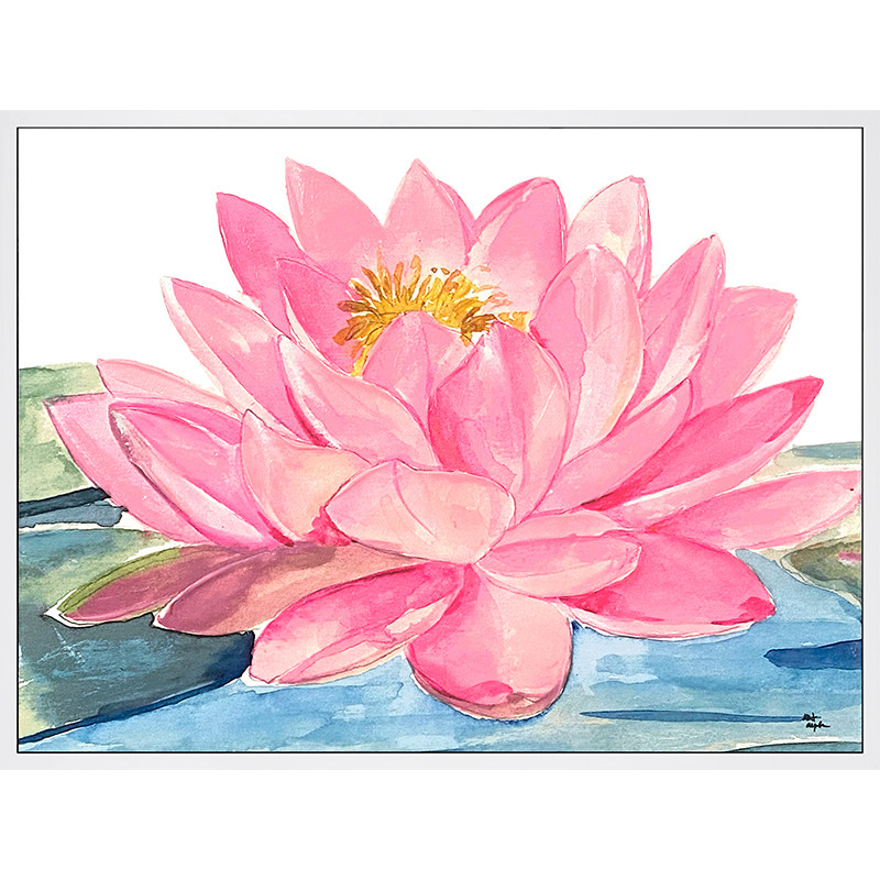 ruumi禄秘 原创手绘荷花挂画客厅餐厅装饰画现代简约卧室床头墙画