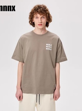 dnnnnx男士短袖T恤男潮牌国潮纯棉宽松圆领运动纯色黑色刺绣情侣