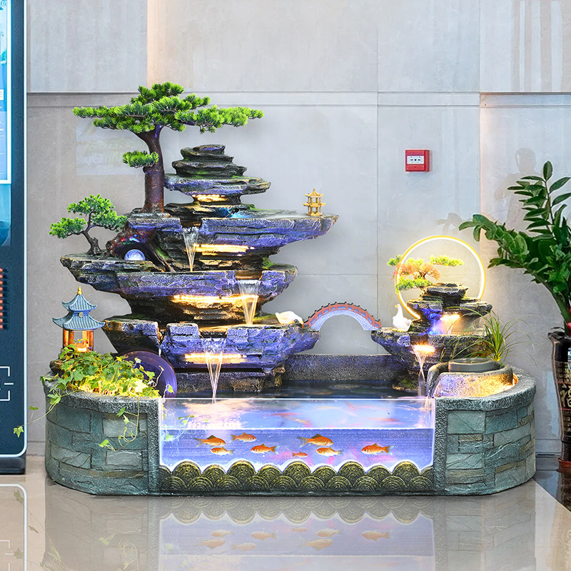 假山循环流水喷泉家居客厅鱼缸玄关阳台庭院开业招财装饰瀑布摆件