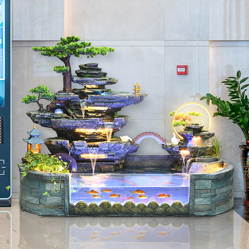 假山循环流水喷泉家居客厅鱼缸玄关阳台庭院开业招财装饰瀑布摆件