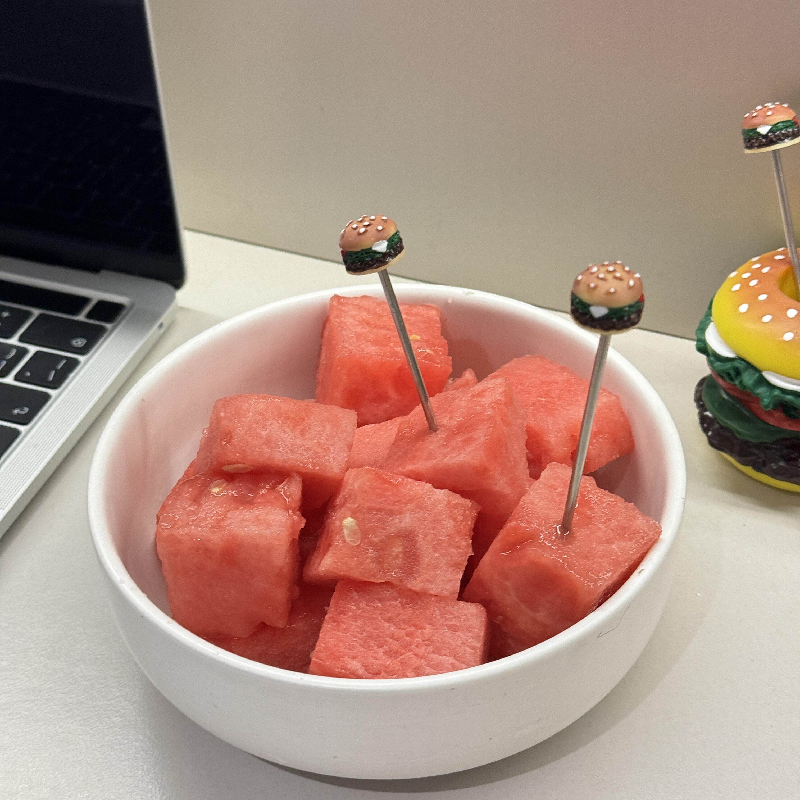 水果叉不锈钢汉堡造型家用儿童可爱水果签蛋糕零食小叉高级收纳罐
