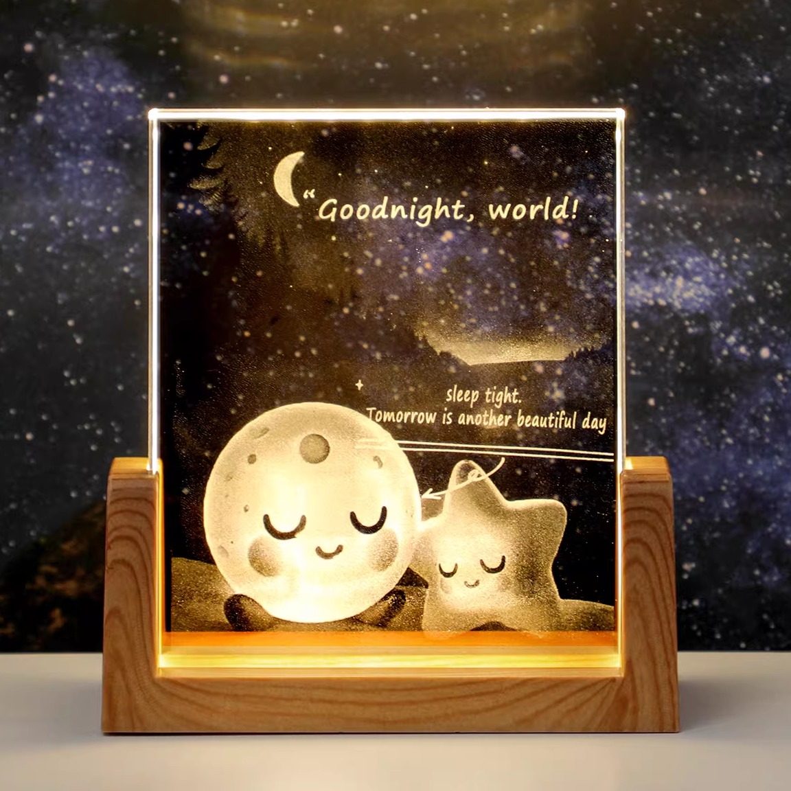 创意水晶摆件星空月亮水母卧室桌面工位发光装饰品可定制送人礼物,家居饰品,桌面摆件,淘宝优惠券,粉丝福利购,淘宝优惠卷