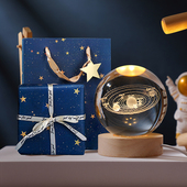 发光水晶球小摆件桌面创意治愈系玻璃球装 饰品高级感送人生日礼物